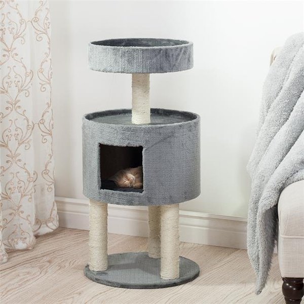 Petmaker Petmaker 80-0825 Kitty Cat Condo with Overhead Balcony; Grey 80-0825